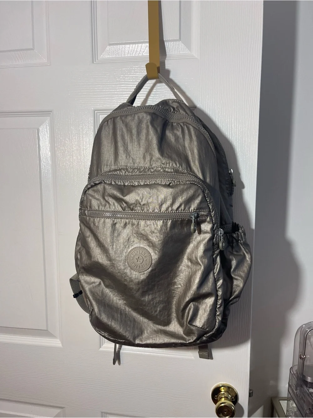 Kipling Metallic Silver Men's Backpack